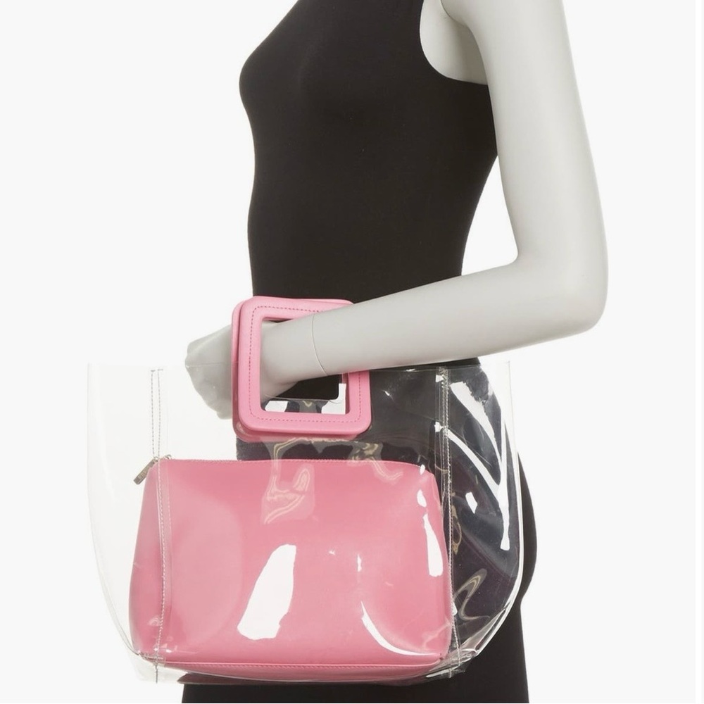 STAUD Pink Shirley Transparent Tote